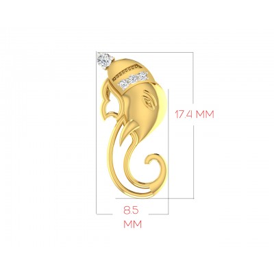 Divine Ganpati Pendant in gold with diamonds